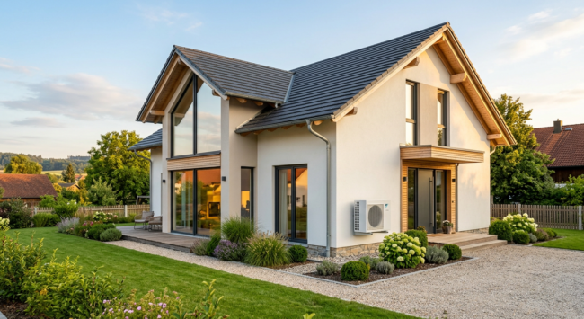Modernes Einfamilienhaus in Bayern mit Luft-Wasser-Waermepumpe – Klimageschwindigkeitsbonus nutzen Modernes Einfamilienhaus in Bayern mit Luft-Wasser-Waermepumpe - Klimageschwindigkeitsbonus nutzen